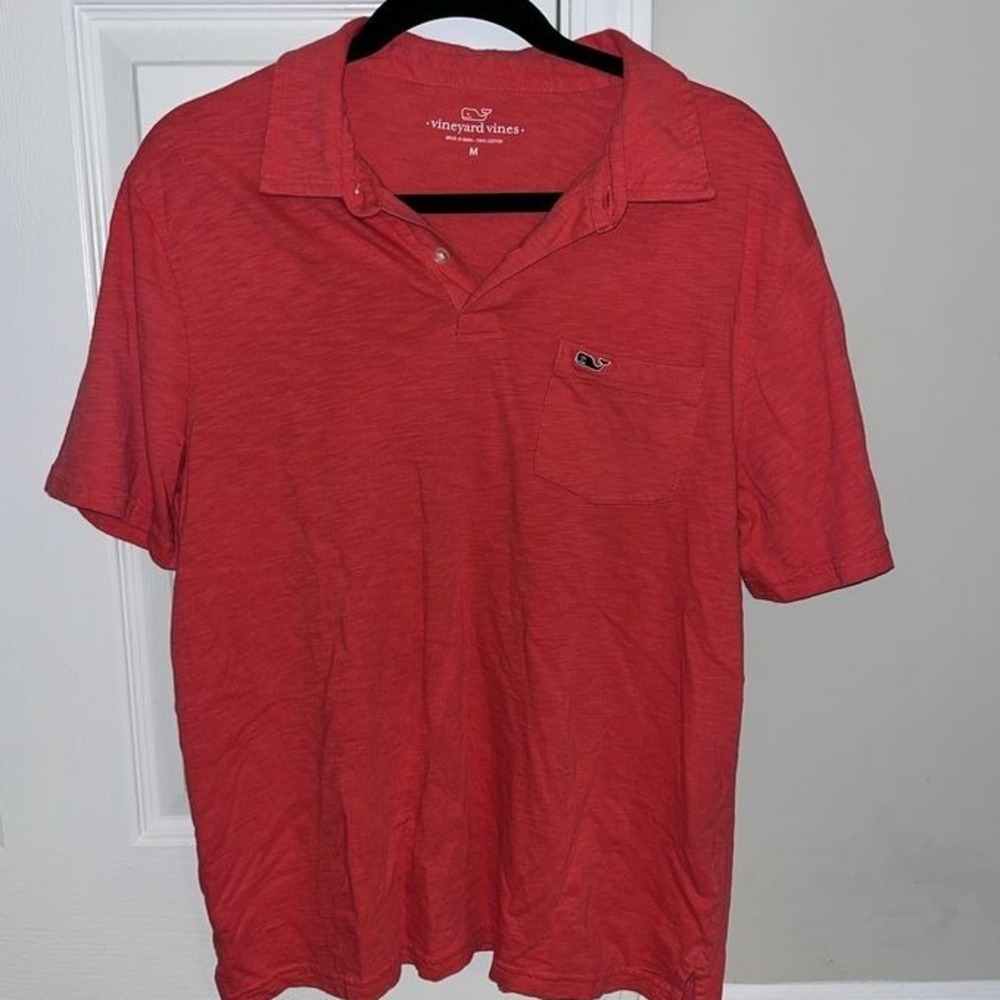 Vineyard Vines Polo Shirt Pocket‎ Short Sleeve Everyday Casual Pink Size M